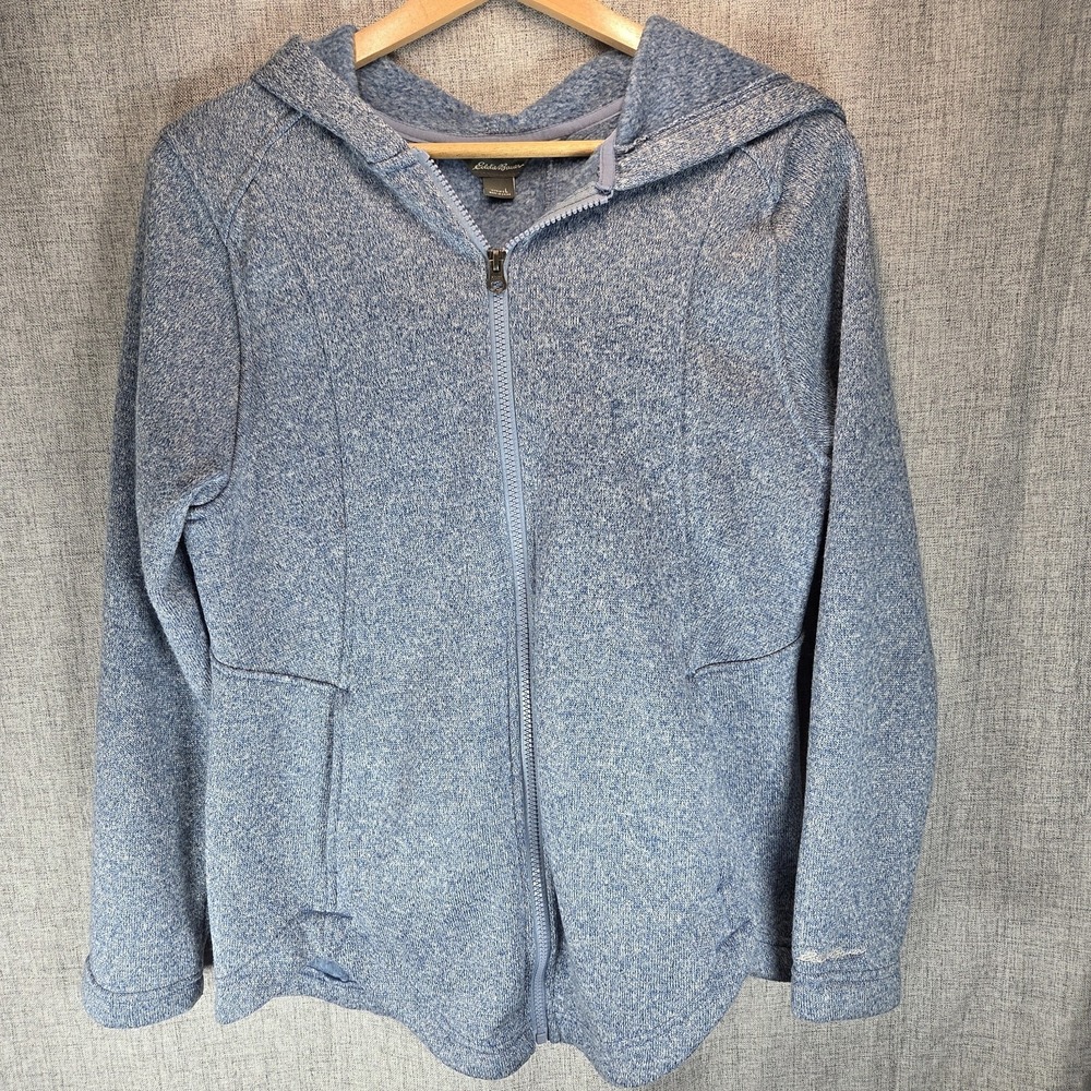 Eddie Bauer Radiator Fleece Zip Hooded Jacket Women's Large Blue Gorpcore
